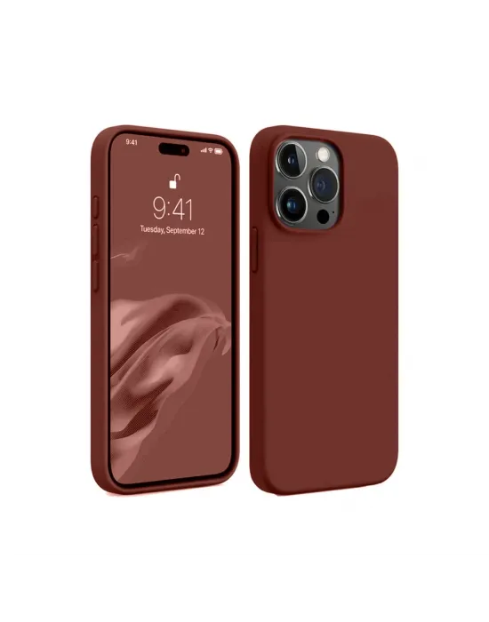 Apple İphone 15 Pro Max Kılıf First Silikon - Bordo