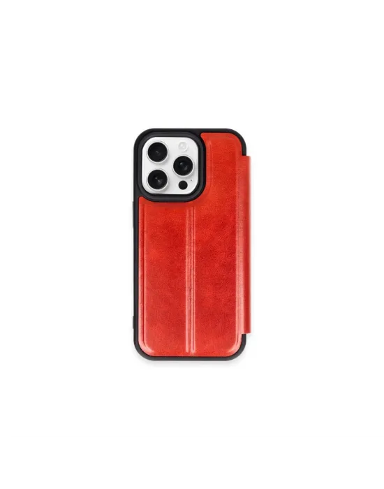 Apple İphone 15 Pro Max Kılıf Flip Cover - Kırmızı