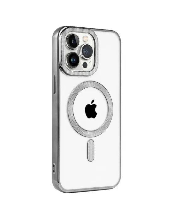 Apple İphone 15 Pro Max Kılıf Kronos Magsafe Kapak - Titanyum Gri