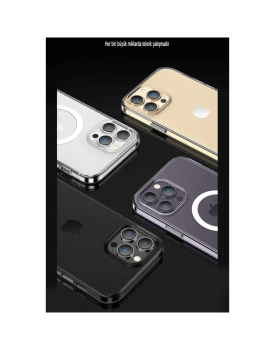 Apple İphone 15 Pro Max Kılıf Tron Şeffaf Magsafe Kapak - Şeffaf