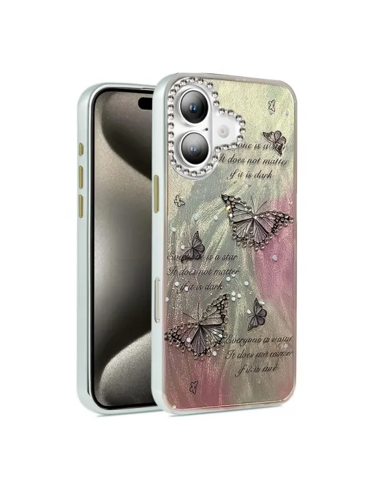 Apple İphone 16 Kılıf Blade Aynalı Desenli Kapak - Desen 6