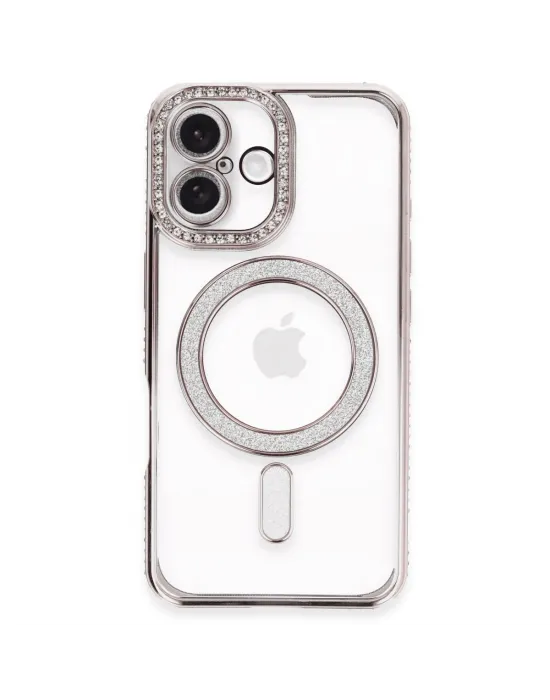 Apple İphone 16 Kılıf Joke Simli Magneticsafe Kılıf - Pembe