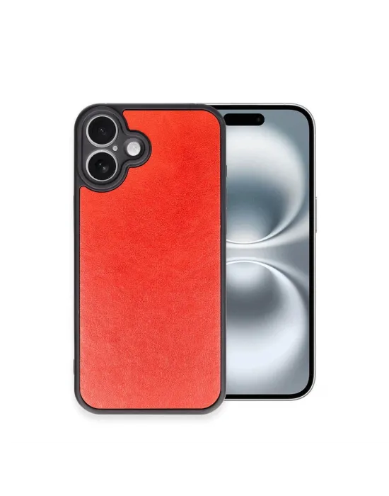 Apple İphone 16 Plus Kılıf Aras Deri Kapak - Kırmızı