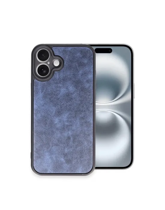 Apple İphone 16 Plus Kılıf Aras Deri Kapak - Lacivert