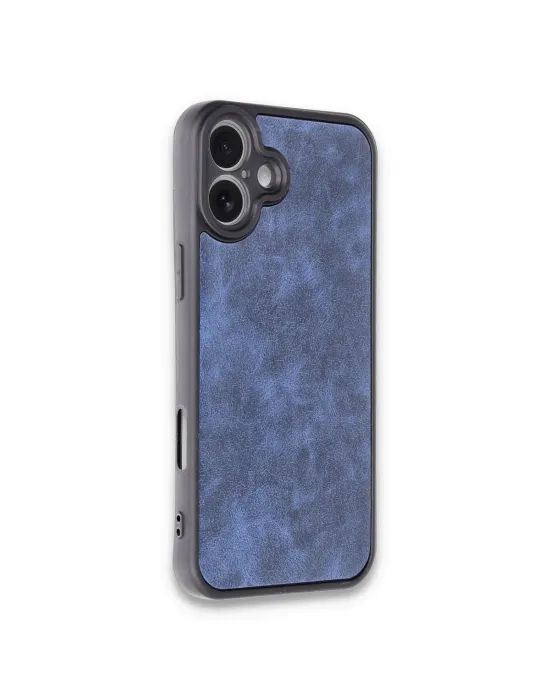 Apple İphone 16 Plus Kılıf Aras Deri Kapak - Lacivert