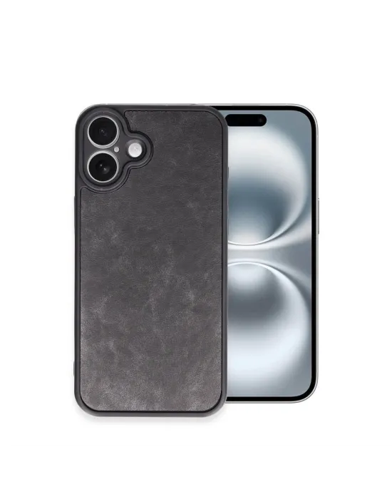 Apple İphone 16 Plus Kılıf Aras Deri Kapak - Siyah