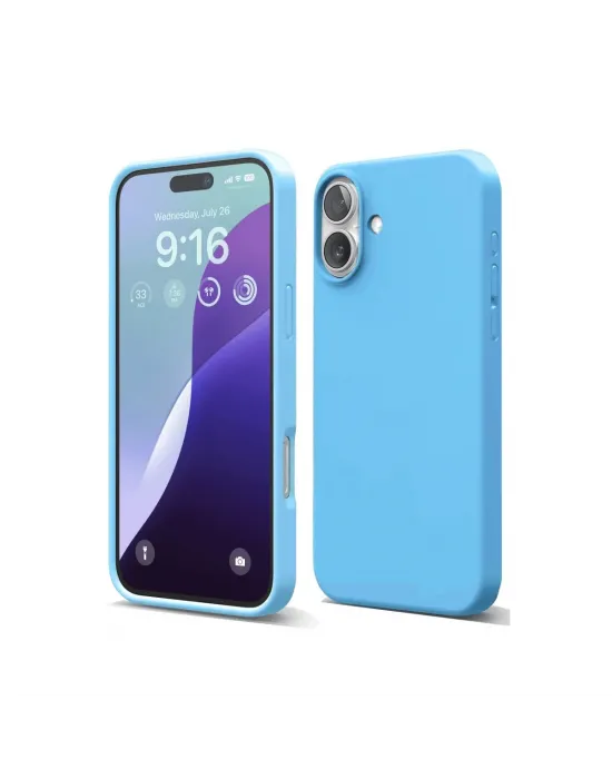 Apple İphone 16 Plus Kılıf Nano İçi Kadife Silikon - Mavi