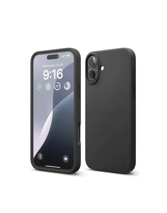 Apple İphone 16 Plus Kılıf Nano İçi Kadife Silikon - Siyah