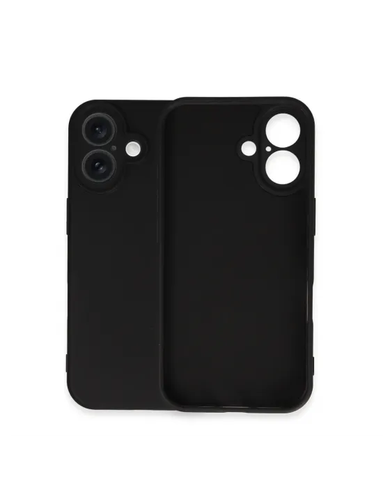 Apple İphone 16 Plus Kılıf Nano İçi Kadife Silikon - Siyah
