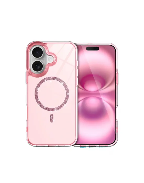 Apple İphone 16 Plus Live Diamond Magsafe Kapak - Pembe