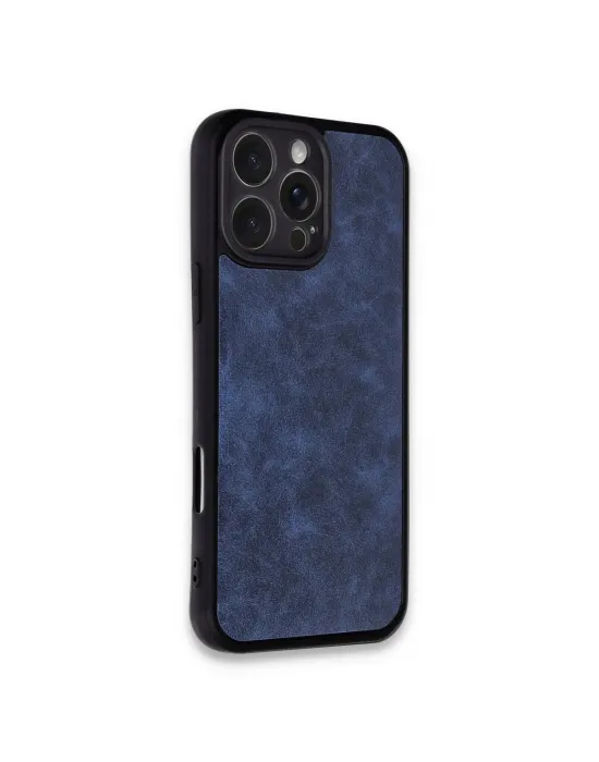 Apple İphone 16 Pro Kılıf Aras Deri Kapak - Lacivert