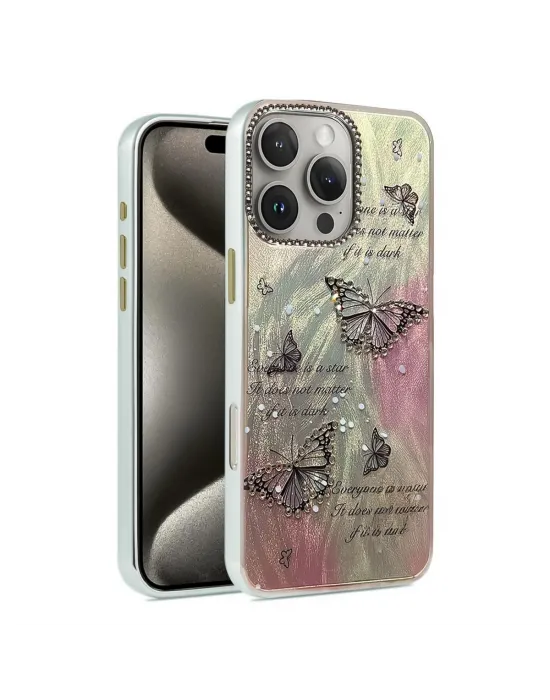 Apple İphone 16 Pro Kılıf Blade Aynalı Desenli Kapak - Desen 6