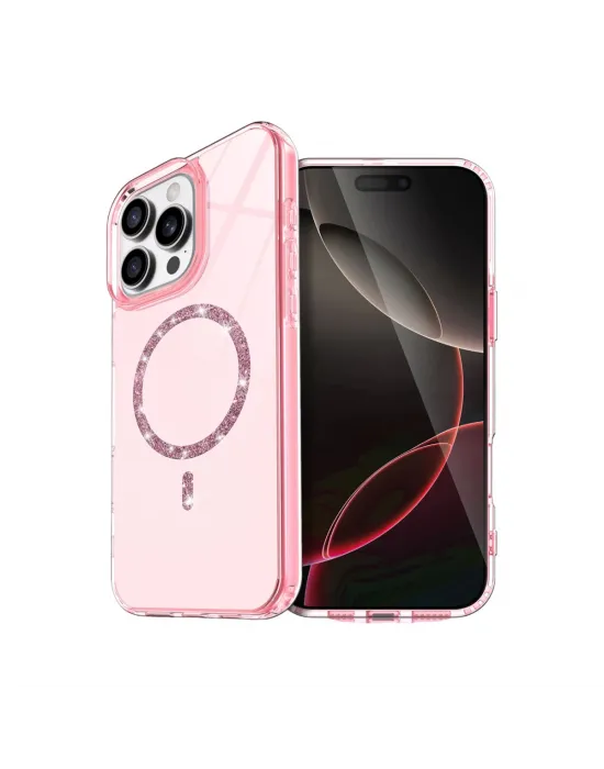 Apple İphone 16 Pro Live Diamond Magsafe Kapak - Pembe