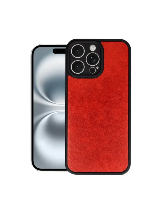 Apple İphone 16 Pro Max Kılıf Aras Deri Kapak - Kırmızı