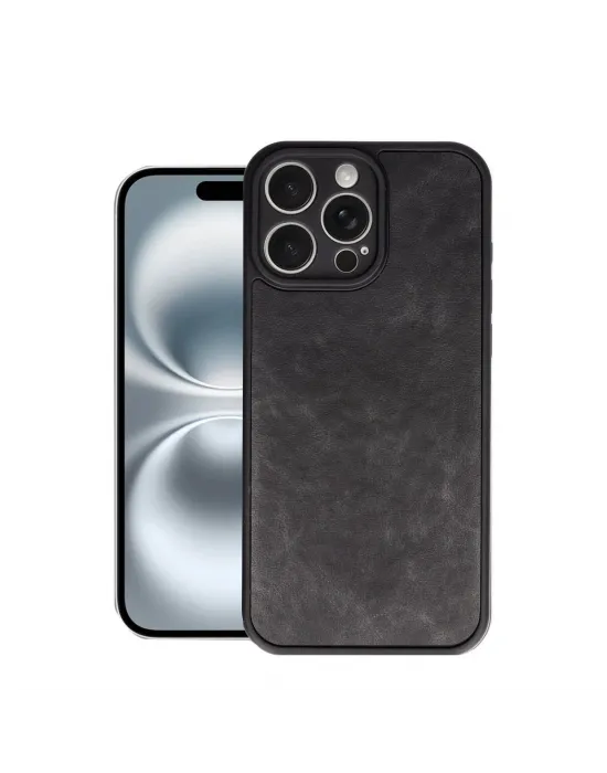 Apple İphone 16 Pro Max Kılıf Aras Deri Kapak - Siyah