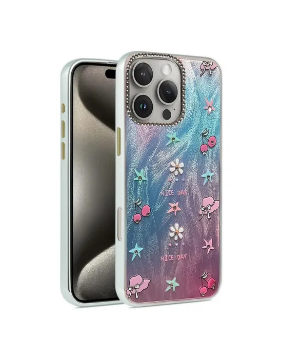 Apple İphone 16 Pro Max Kılıf Blade Aynalı Desenli Kapak - Desen 4