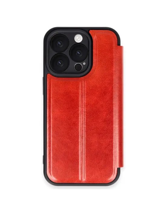 Apple İphone 16 Pro Max Kılıf Flip Cover - Kırmızı