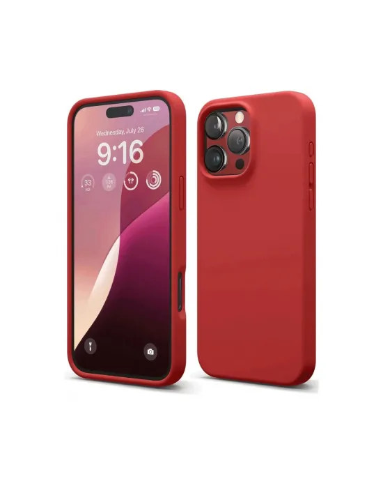 Apple İphone 16 Pro Max Kılıf Nano İçi Kadife Silikon - Kırmızı