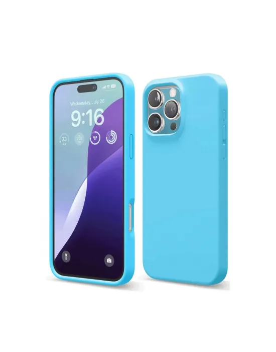 Apple İphone 16 Pro Max Kılıf Nano İçi Kadife Silikon - Mavi
