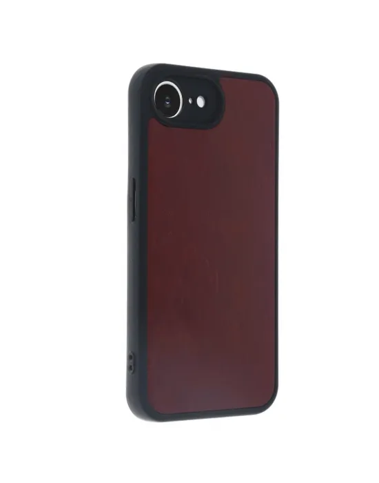 Apple İphone 16e Kılıf Aras Deri Kapak - Bordo