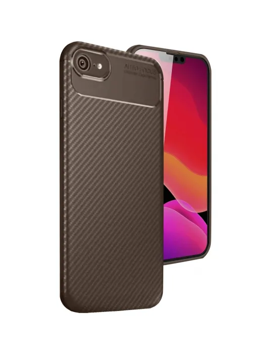 Apple İphone 16e Kılıf Auto Focus Karbon Kapak - Kahverengi