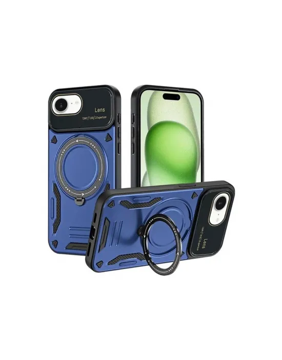 Apple İphone 16e Kılıf Joy Lens Standlı Kapak - Lacivert