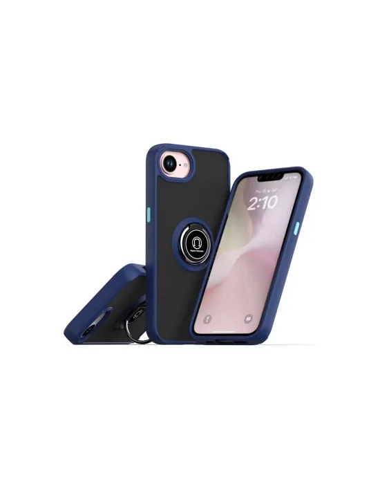 Apple İphone 16e Kılıf Montreal Yüzüklü Silikon Kapak - Lacivert