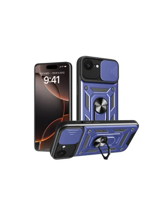 Apple İphone 16e Kılıf Pars Lens Yüzüklü Silikon - Lacivert