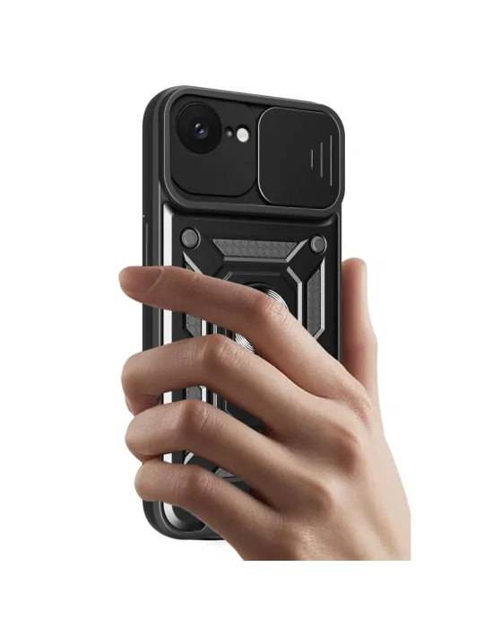Apple İphone 16e Kılıf Pars Lens Yüzüklü Silikon - Yeşil