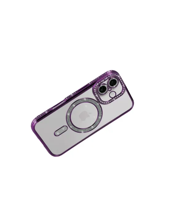 Apple İphone 17 Joke Simli Magneticsafe Kılıf - Derin Mor