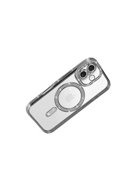 Apple İphone 17 Joke Simli Magneticsafe Kılıf - Gümüş
