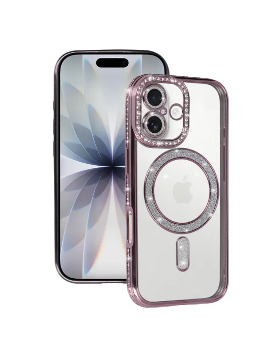 Apple İphone 17 Joke Simli Magneticsafe Kılıf - Pembe