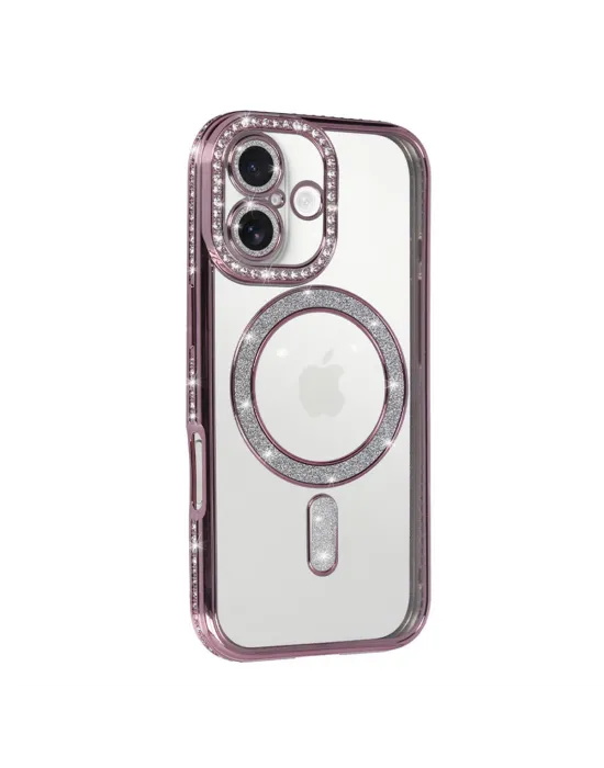 Apple İphone 17 Joke Simli Magneticsafe Kılıf - Pembe
