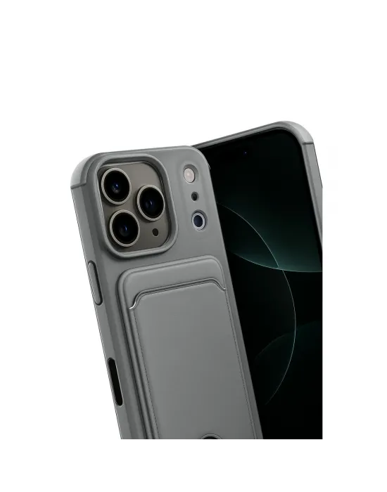 Apple İphone 17 Pro Kelvin Kartvizitli Silikon - Gri