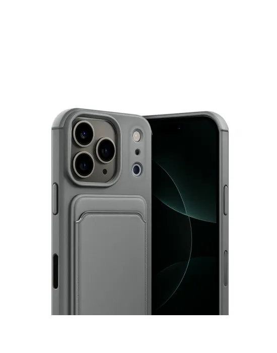 Apple İphone 17 Pro Max Kelvin Kartvizitli Silikon - Gri