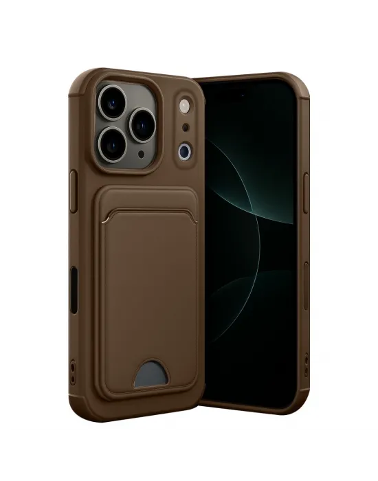 Apple İphone 17 Pro Max Kelvin Kartvizitli Silikon - Kahverengi