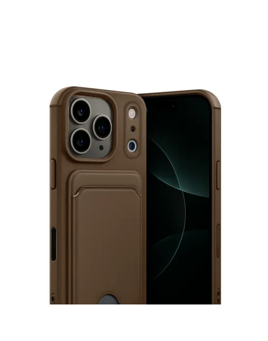 Apple İphone 17 Pro Max Kelvin Kartvizitli Silikon - Kahverengi