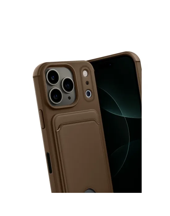Apple İphone 17 Pro Max Kelvin Kartvizitli Silikon - Kahverengi