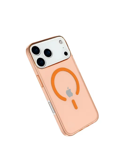 Apple İphone 17 Pro Max Kılıf Pc Real Magsafe Kapak - Turuncu