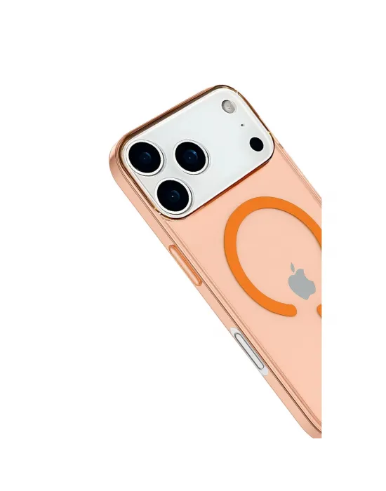Apple İphone 17 Pro Max Kılıf Pc Real Magsafe Kapak - Turuncu