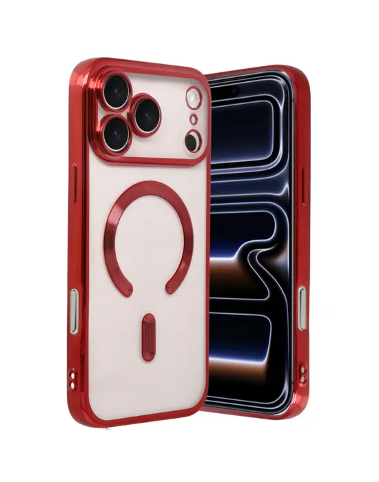 Apple İphone 17 Pro Max Kross Magneticsafe Kapak - Kırmızı
