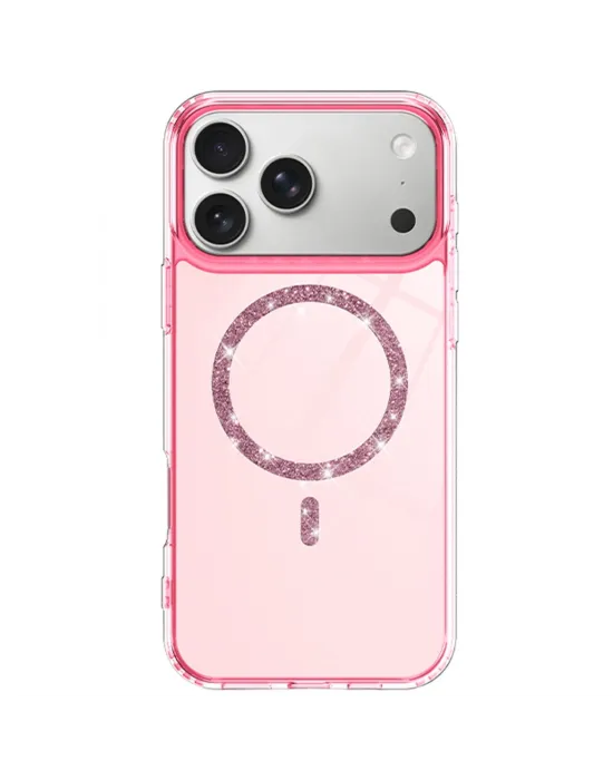 Apple İphone 17 Pro Max Live Diamond Magsafe Kapak - Pembe