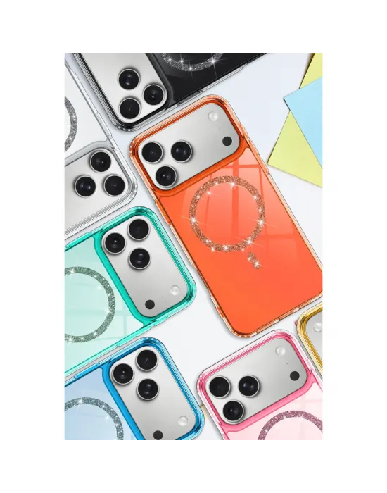 Apple İphone 17 Pro Max Live Diamond Magsafe Kapak - Pembe