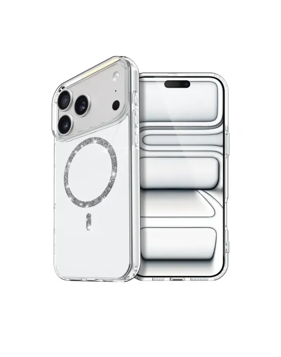 Apple İphone 17 Pro Max Live Diamond Magsafe Kapak - Şeffaf
