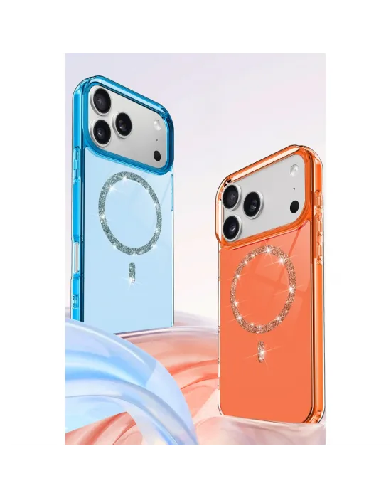 Apple İphone 17 Pro Max Live Diamond Magsafe Kapak - Şeffaf