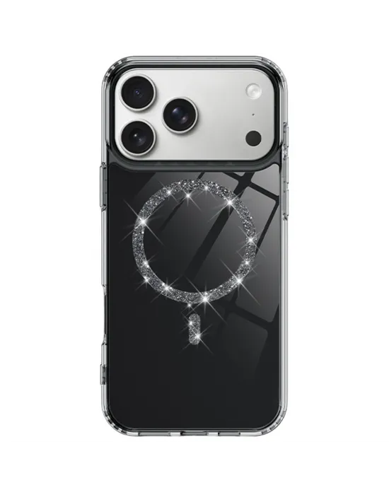 Apple İphone 17 Pro Max Live Diamond Magsafe Kapak - Siyah