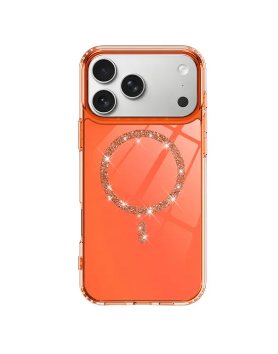 Apple İphone 17 Pro Max Live Diamond Magsafe Kapak - Turuncu