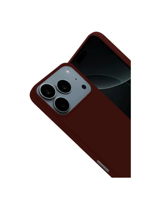 Apple İphone 17 Pro Nano İçi Kadife Silikon - Bordo