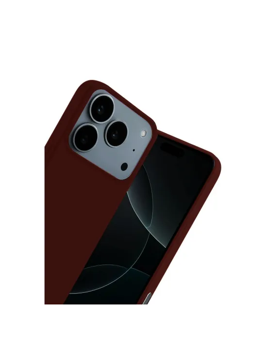 Apple İphone 17 Pro Nano İçi Kadife Silikon - Bordo