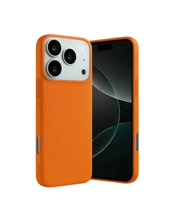 Apple İphone 17 Pro Nano İçi Kadife Silikon - Turuncu